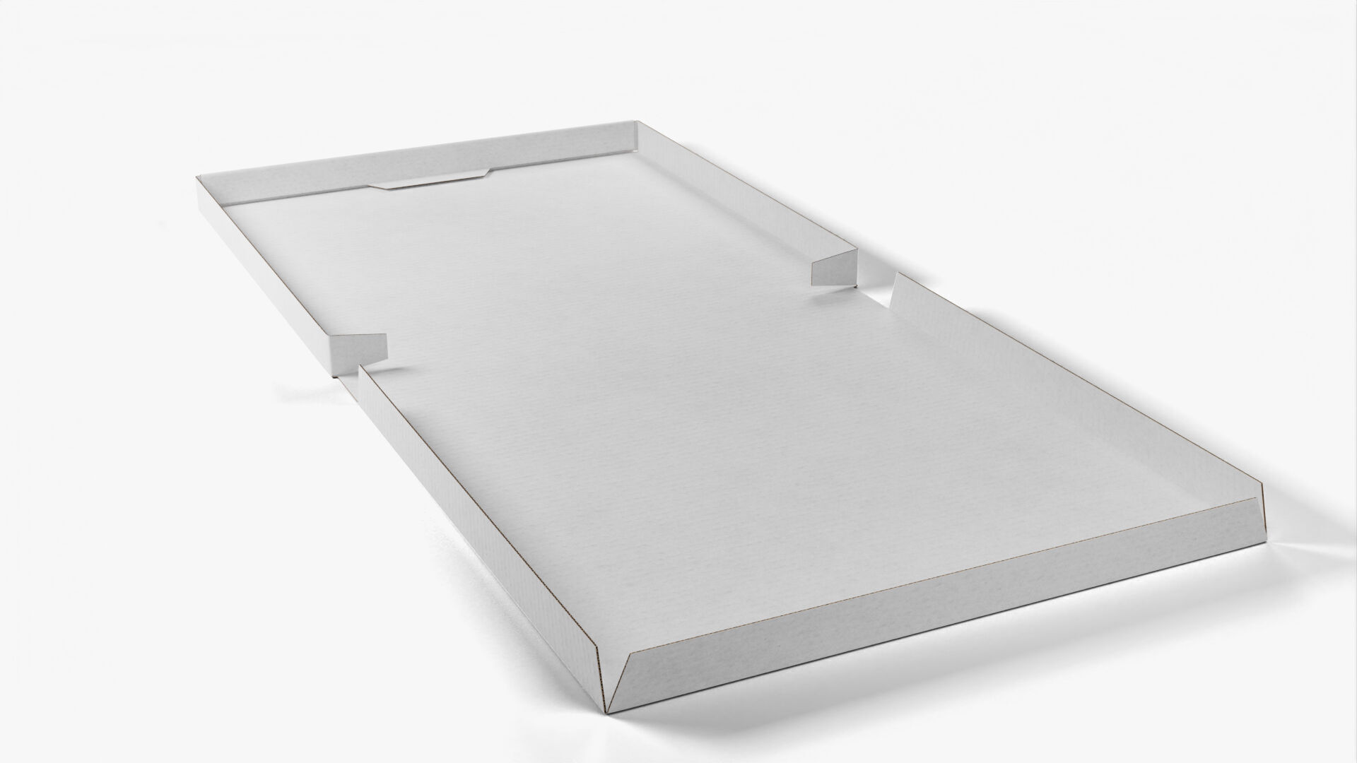 10 inch White Paper Full Open Pizza Box 3D model_4