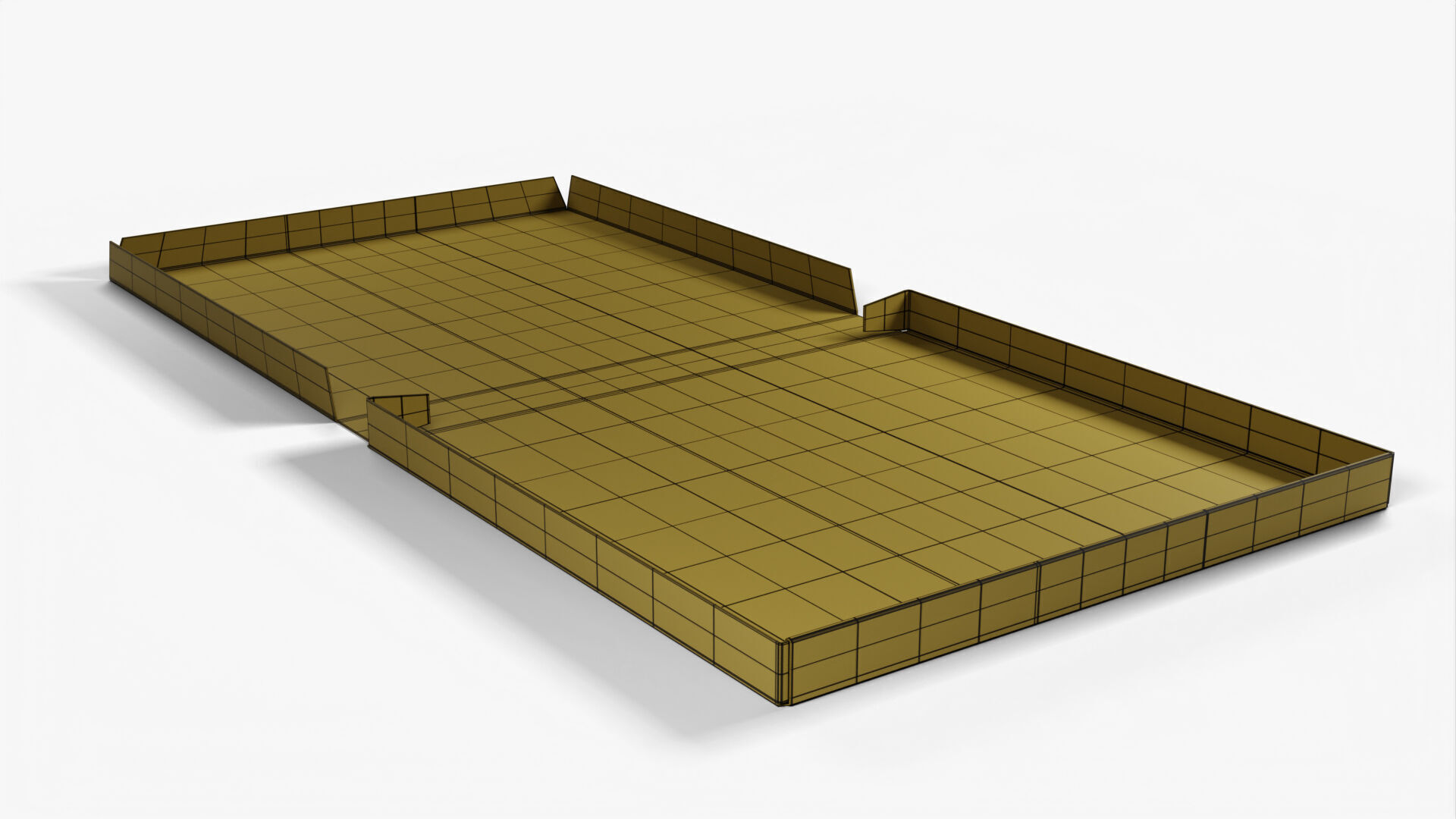 10 inch White Paper Full Open Pizza Box 3D model_14