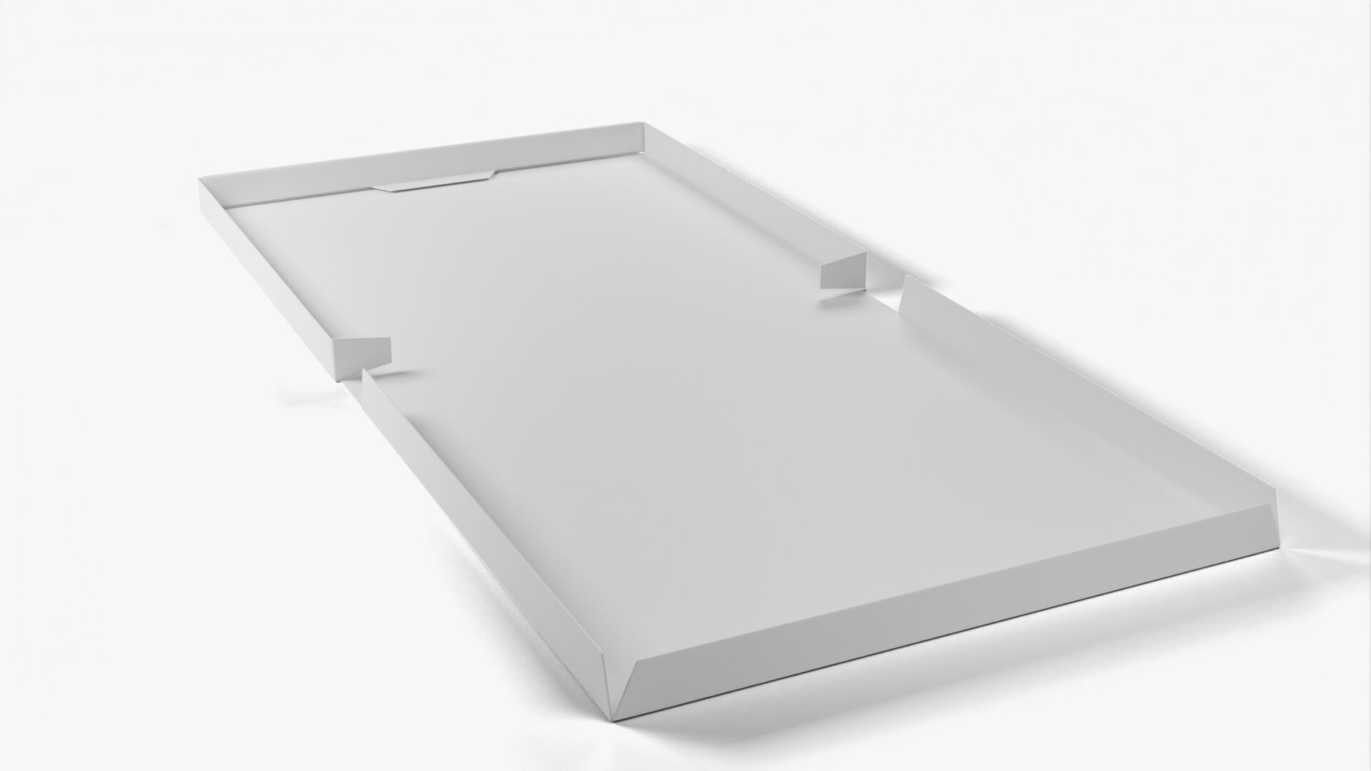 10 inch White Paper Full Open Pizza Box 3D model_10