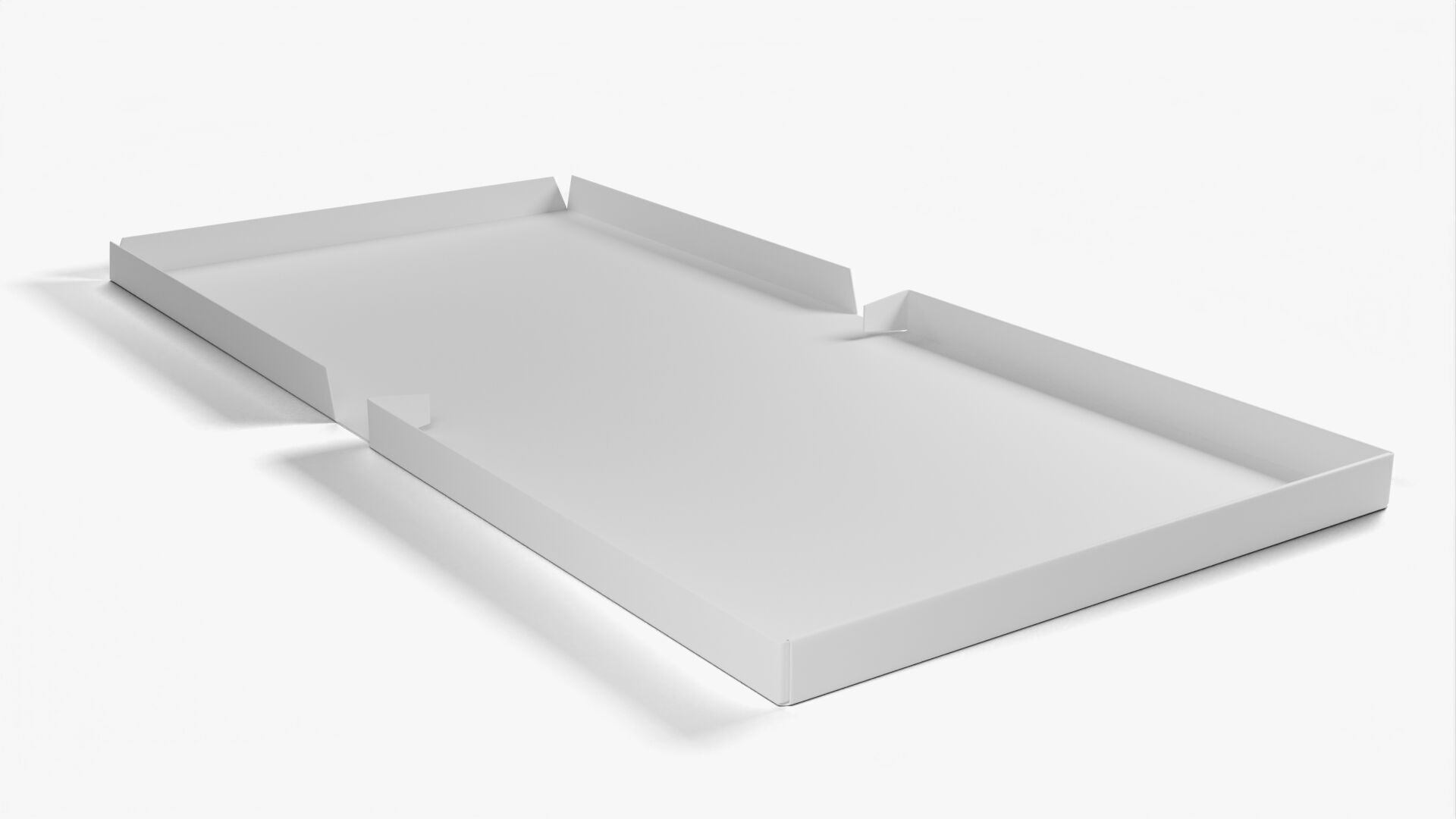 10 inch White Paper Full Open Pizza Box 3D model_9