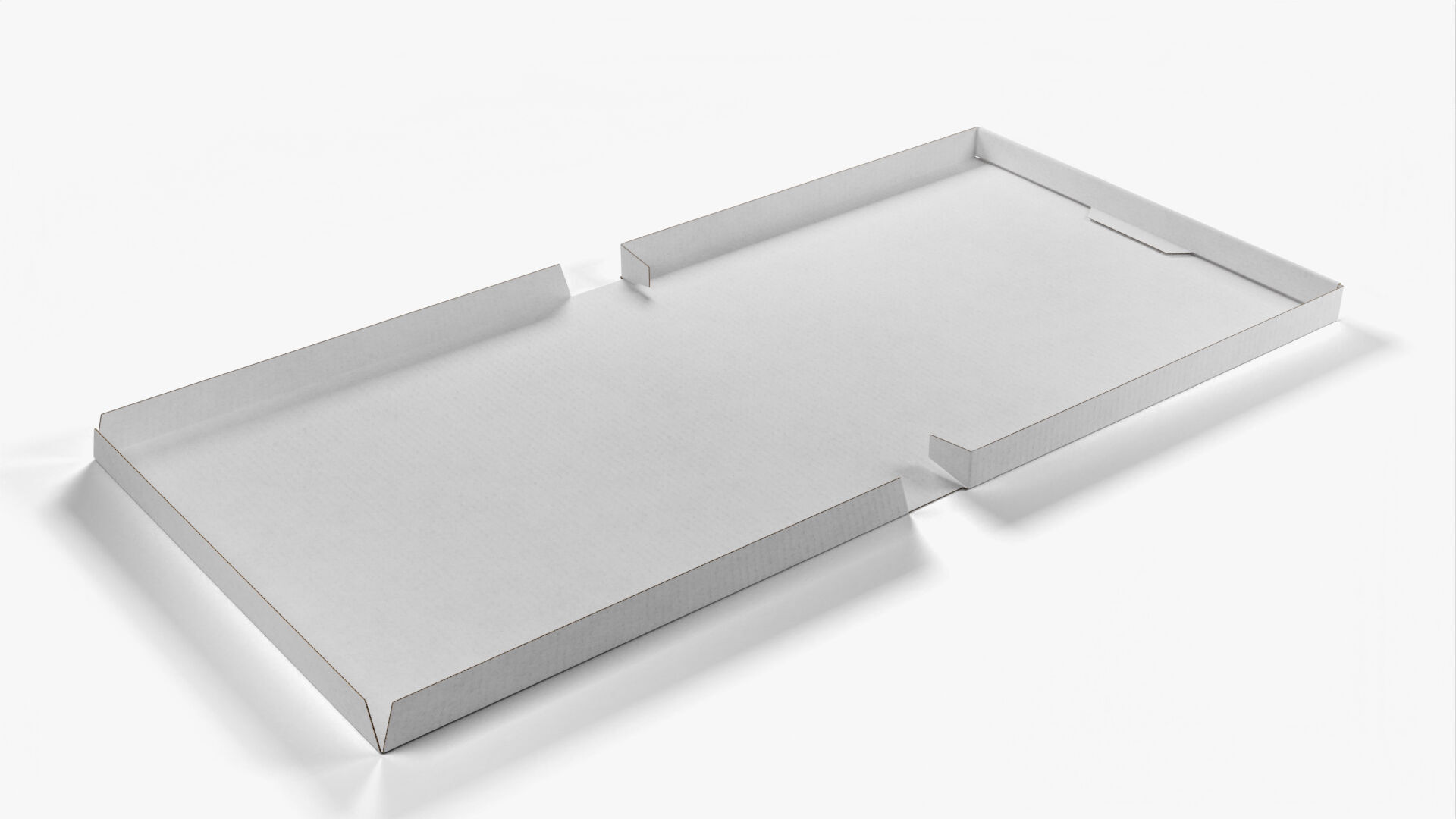 10 inch White Paper Full Open Pizza Box 3D model_6