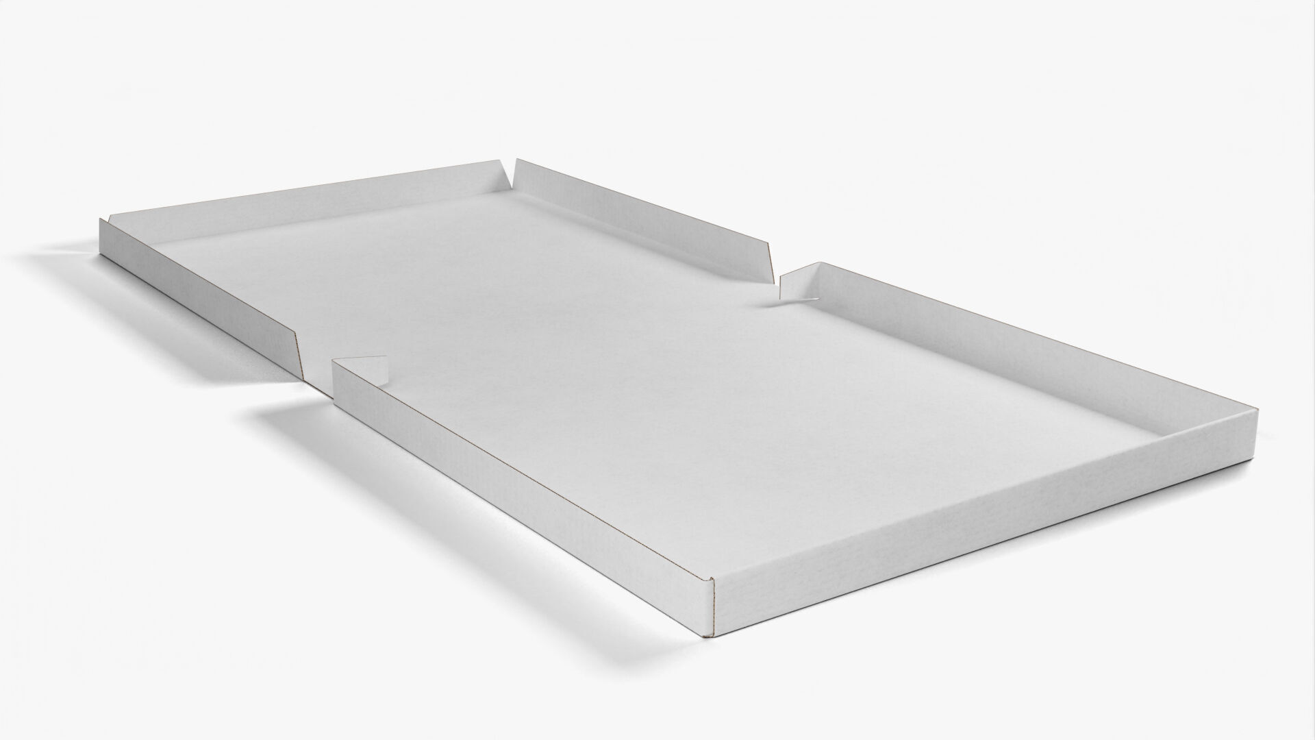 10 inch White Paper Full Open Pizza Box 3D model_3