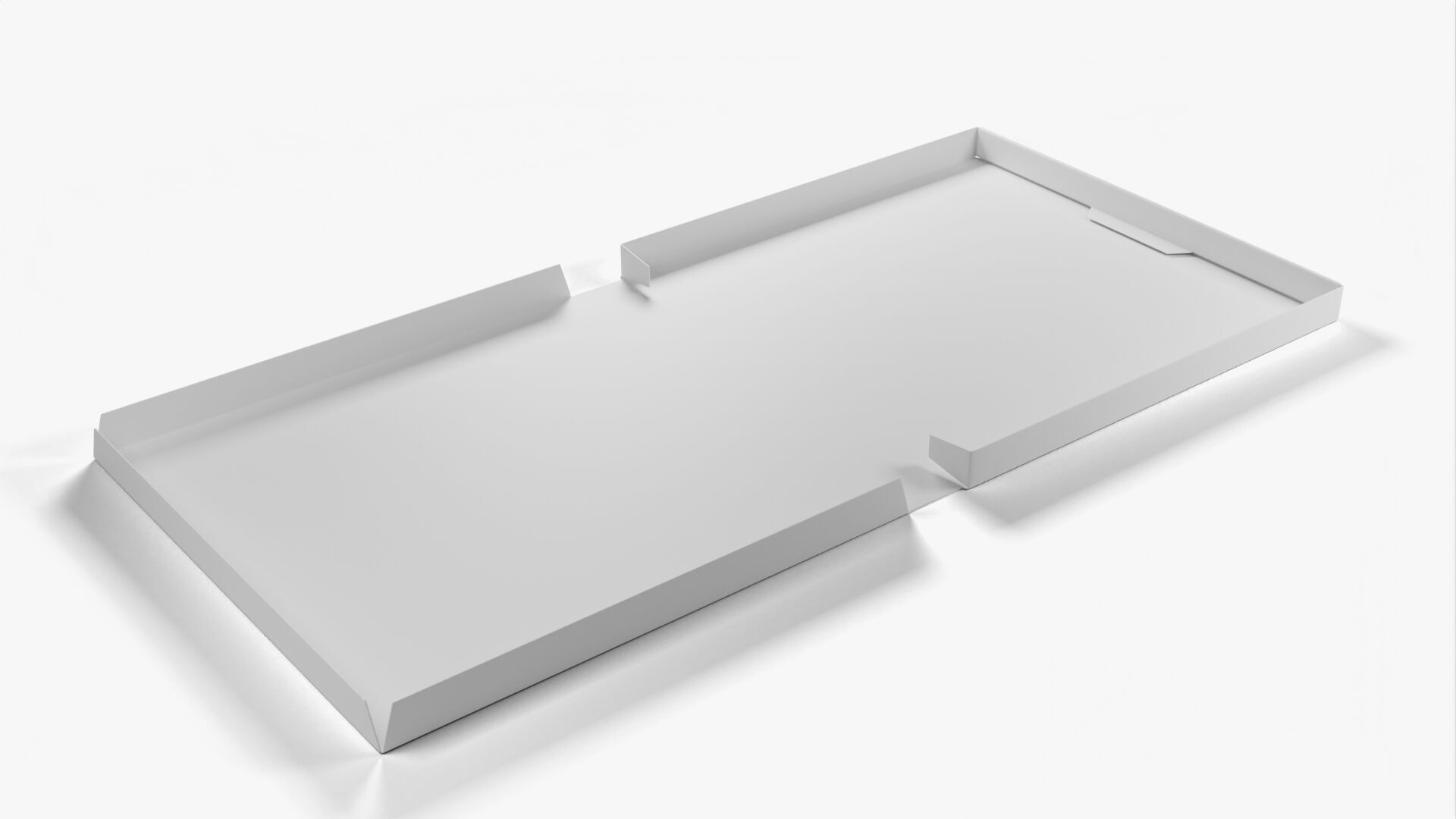 10 inch White Paper Full Open Pizza Box 3D model_12