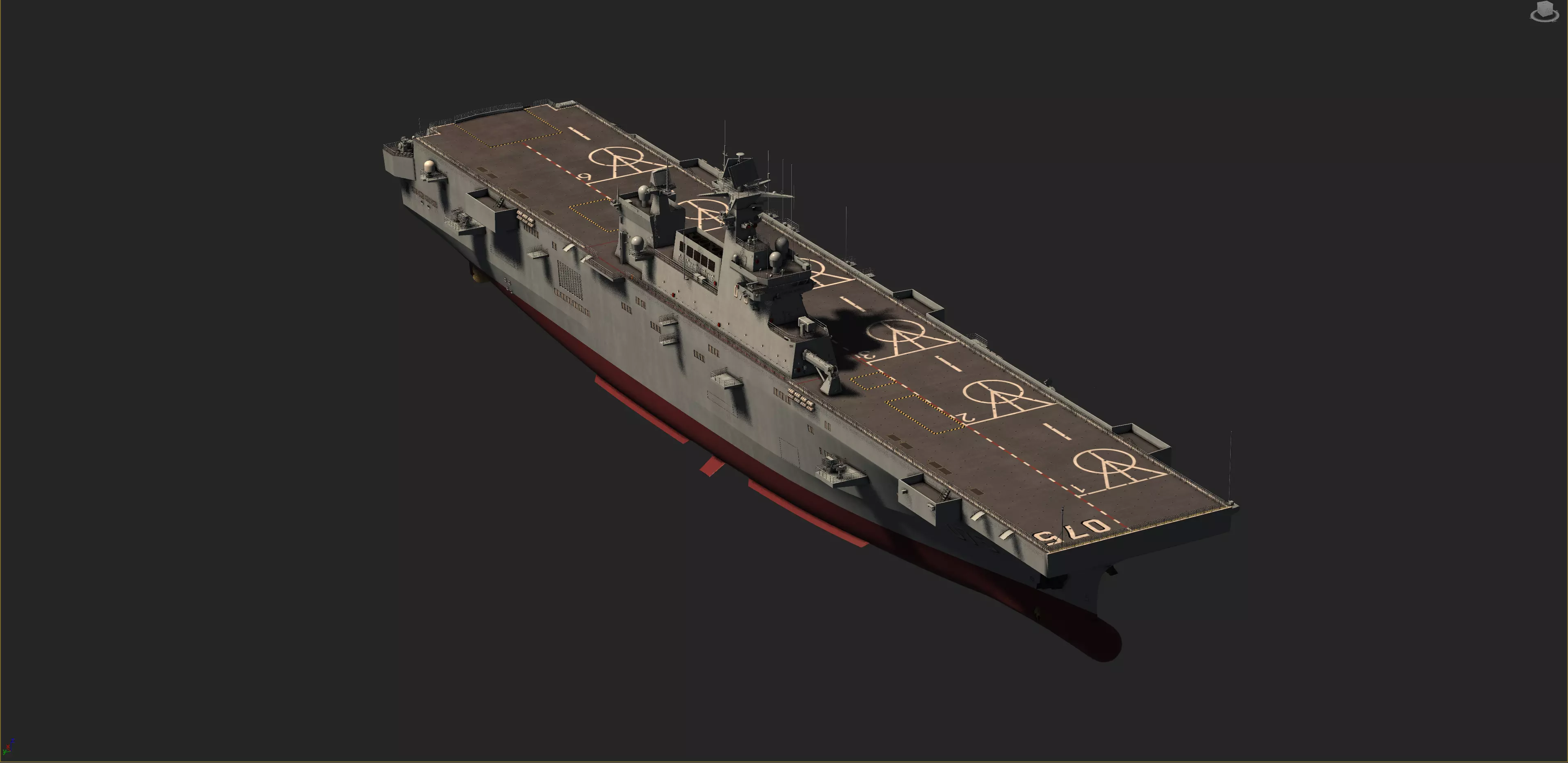 Chinese Navy Type 075 Amphibious Helicopter Assault Ship 3D model
