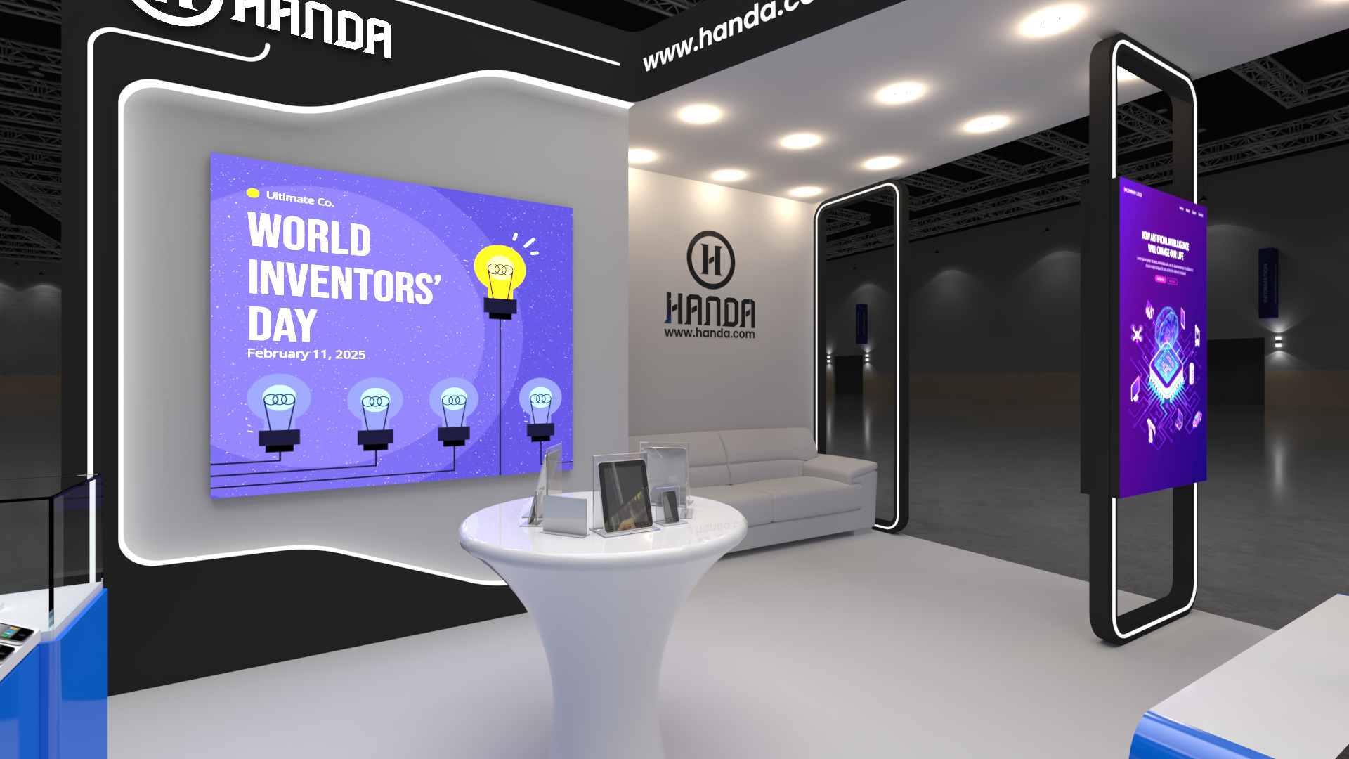 6m x 9m Exhibition Booth 3-Side Open Design 3D model_4