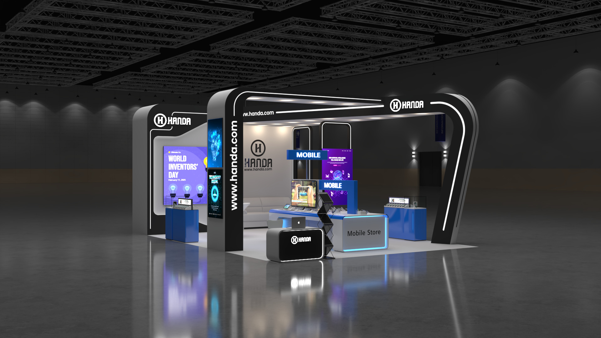 6m x 9m Exhibition Booth 3-Side Open Design 3D model_5