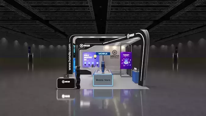 6m x 9m Exhibition Booth 3-Side Open Design
