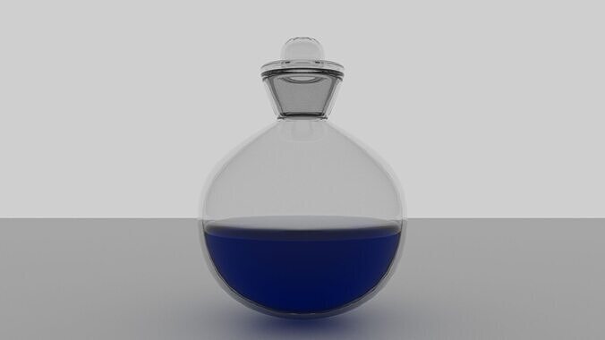 Stylized Glass Potion Bottle 3D Model  Low-poly 3D model