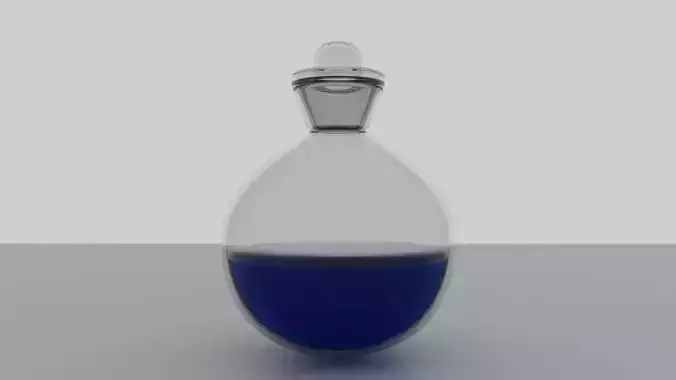 Stylized Glass Potion Bottle 3D Model 