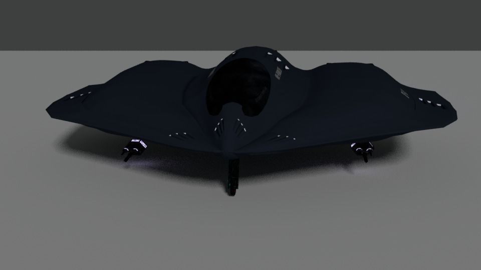 modern aircraft T-14 sci-fi Free 3D model_3