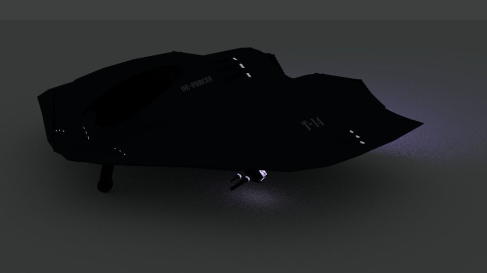 modern aircraft T-14 sci-fi Free 3D model_1