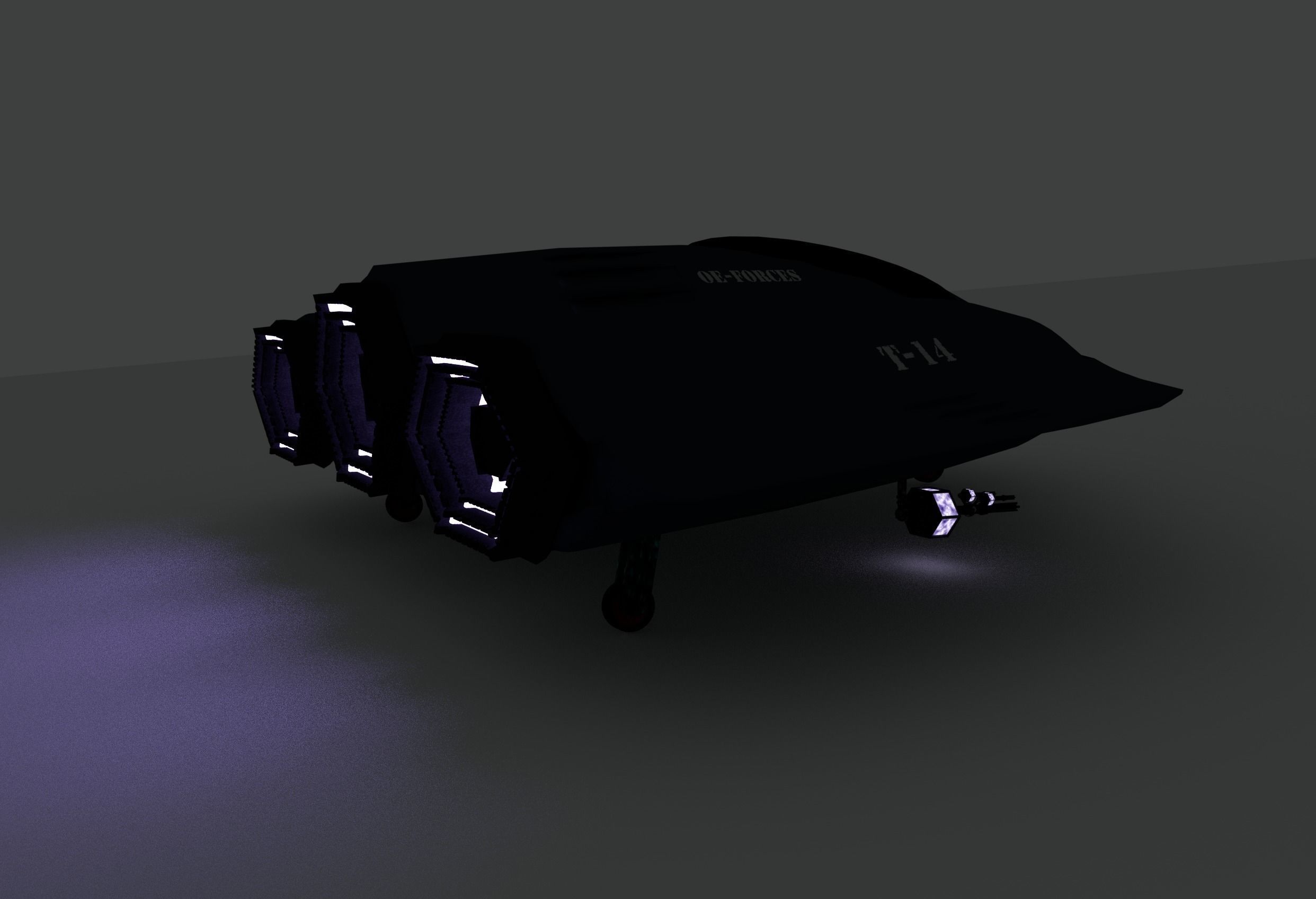 modern aircraft T-14 sci-fi Free 3D model_2