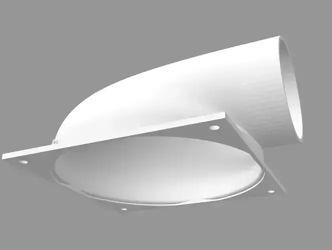 3D Printable 90 degrees Elbow Adapter  120mm Fan to 60mm Duct  3D print model