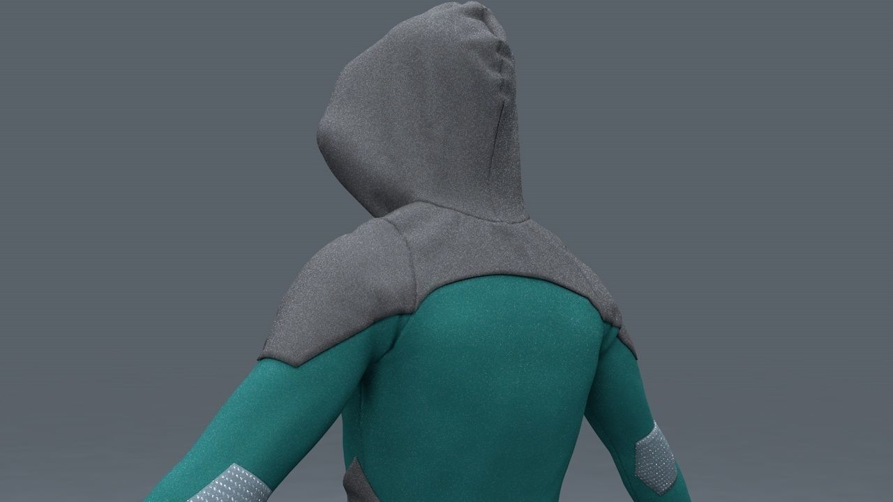 male hoodie tracksuit 3D model_4