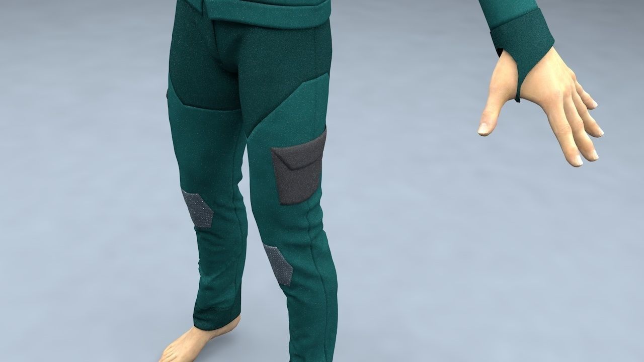 male hoodie tracksuit 3D model_5