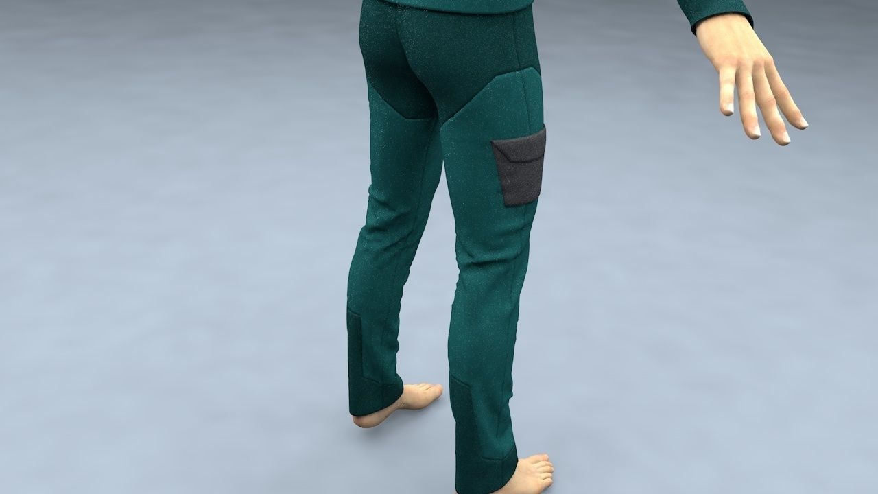 male hoodie tracksuit 3D model_3