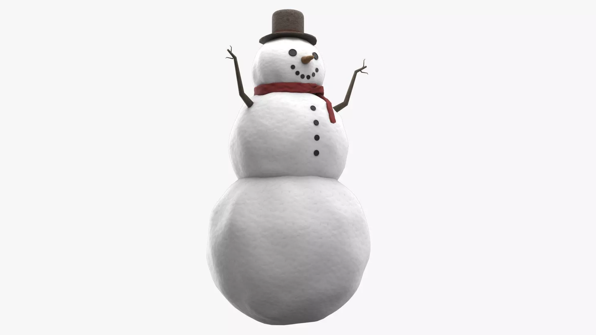 Snowman Low-poly 3D model_0