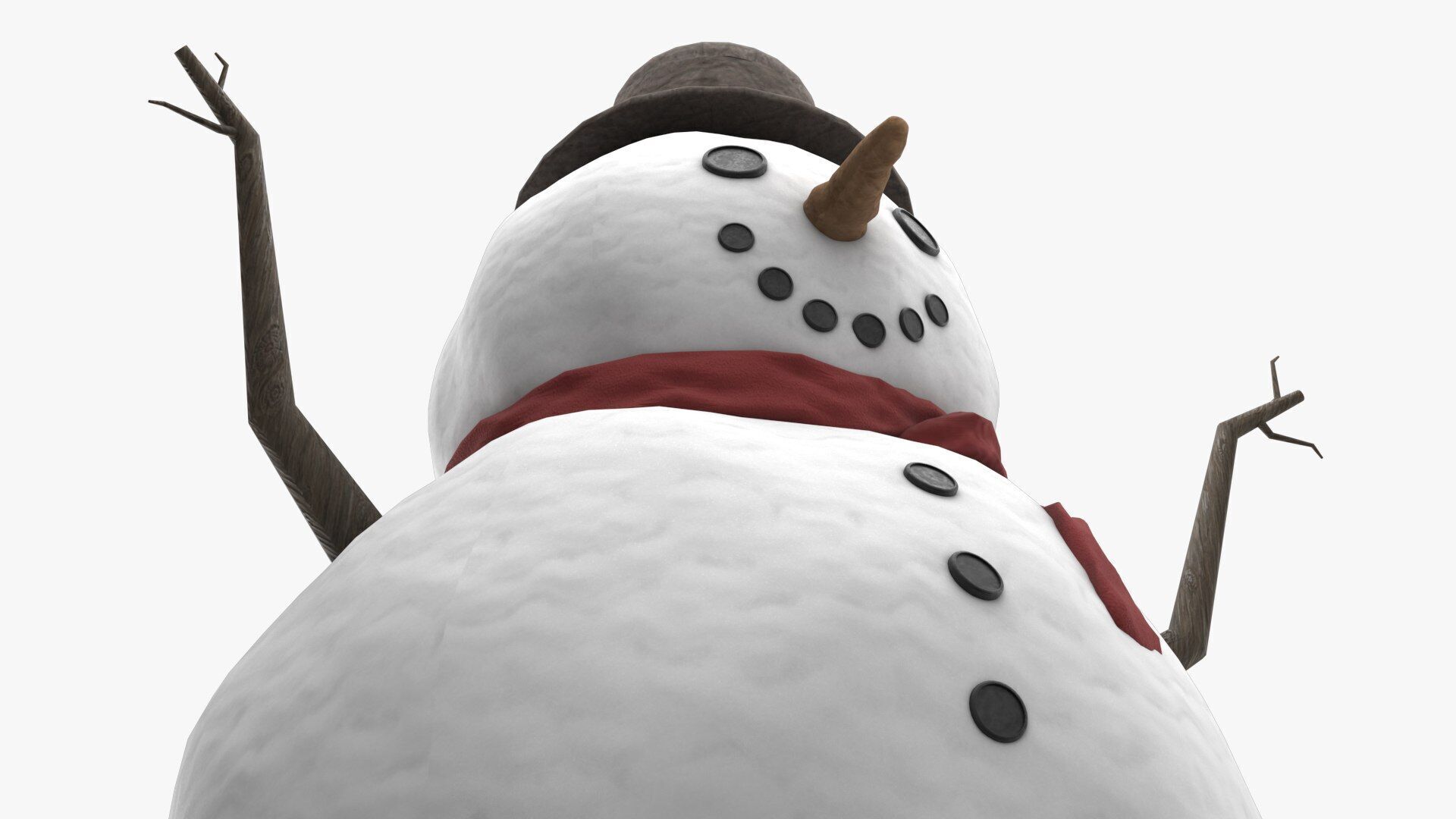 Snowman Low-poly 3D model_4