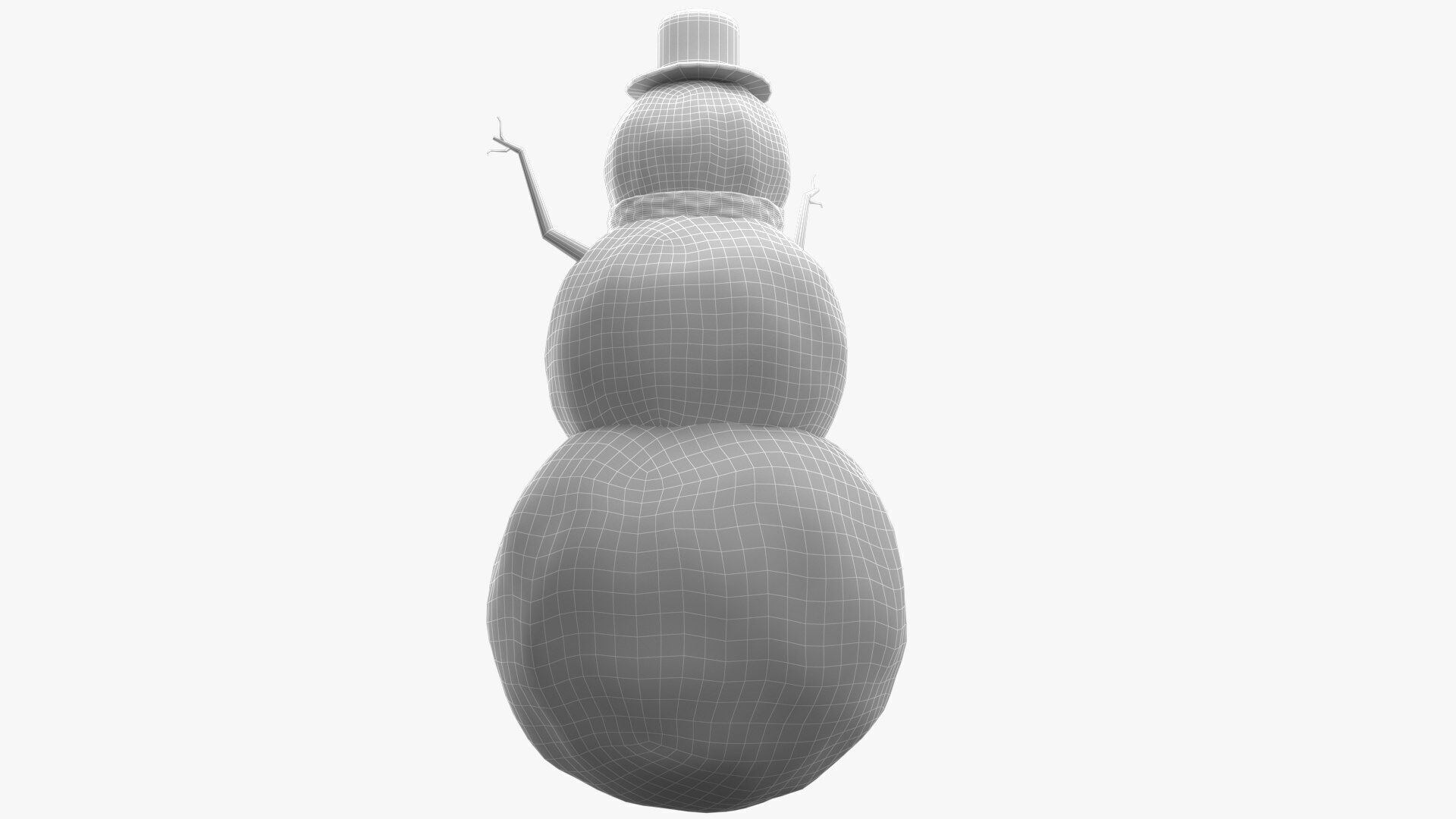 Snowman Low-poly 3D model_13