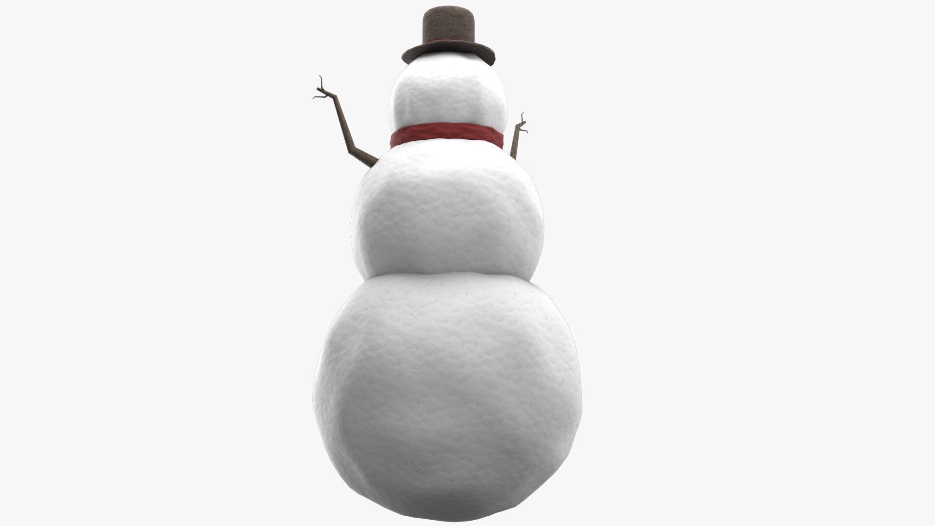 Snowman Low-poly 3D model_5