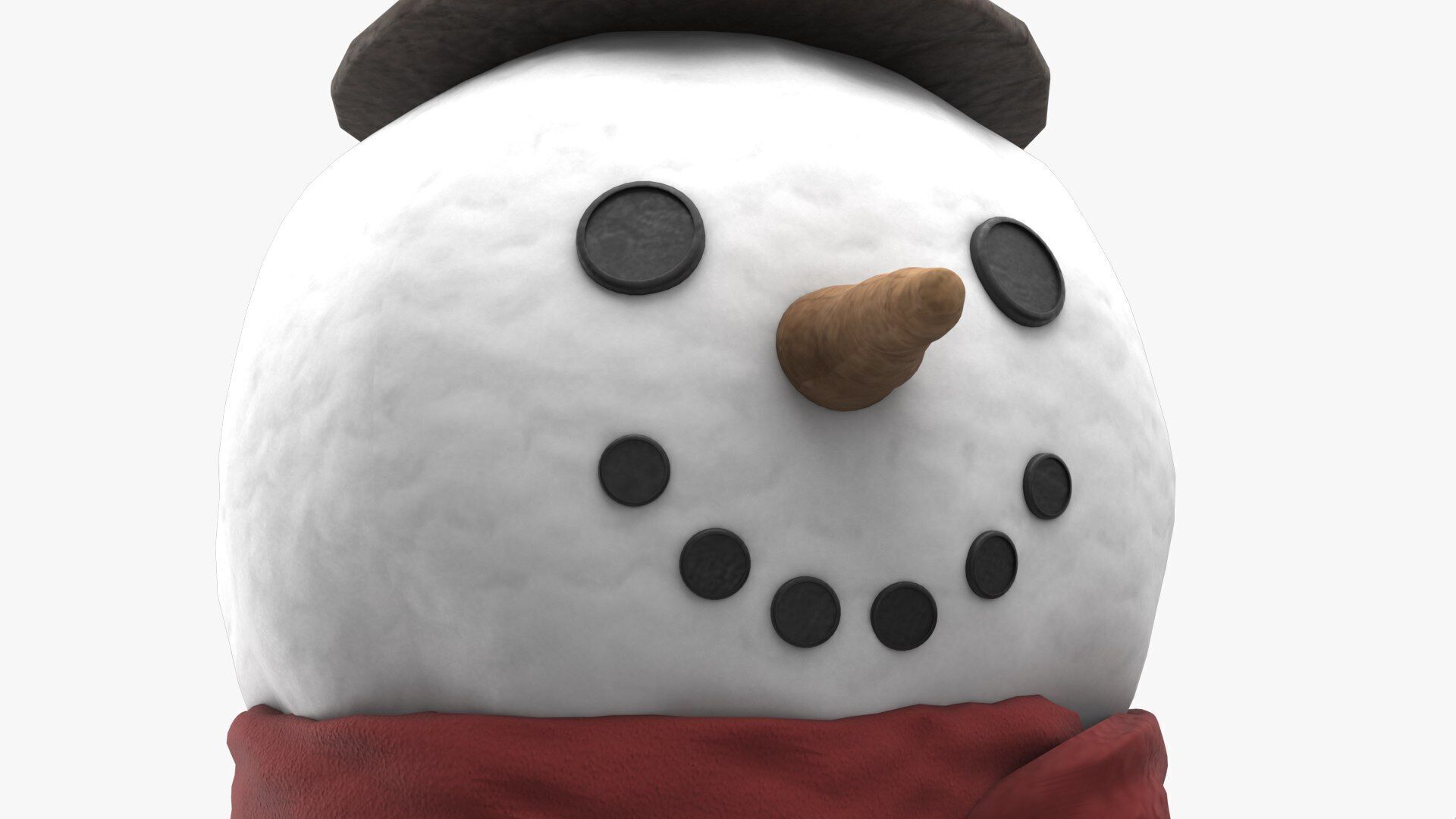 Snowman Low-poly 3D model_7