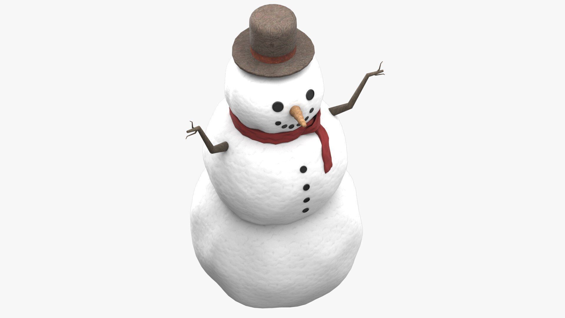 Snowman Low-poly 3D model_8