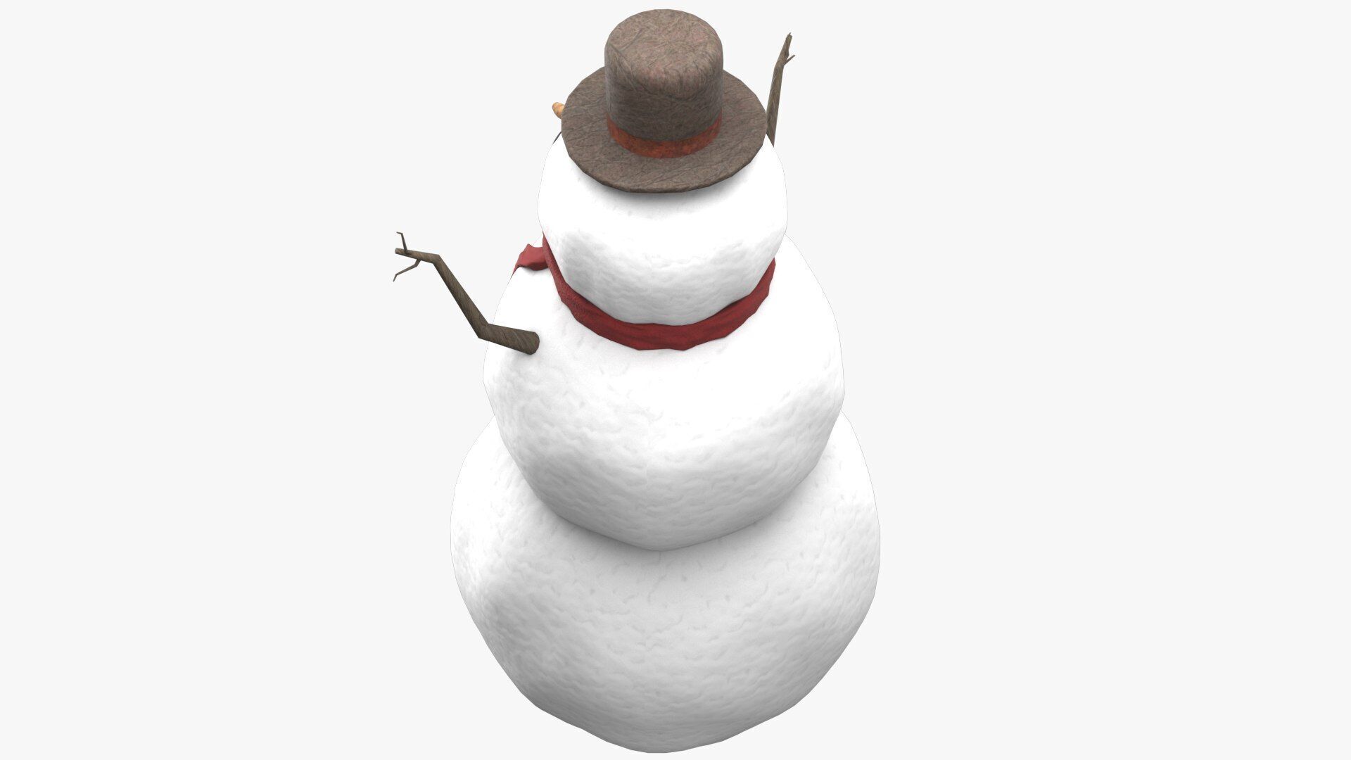 Snowman Low-poly 3D model_11