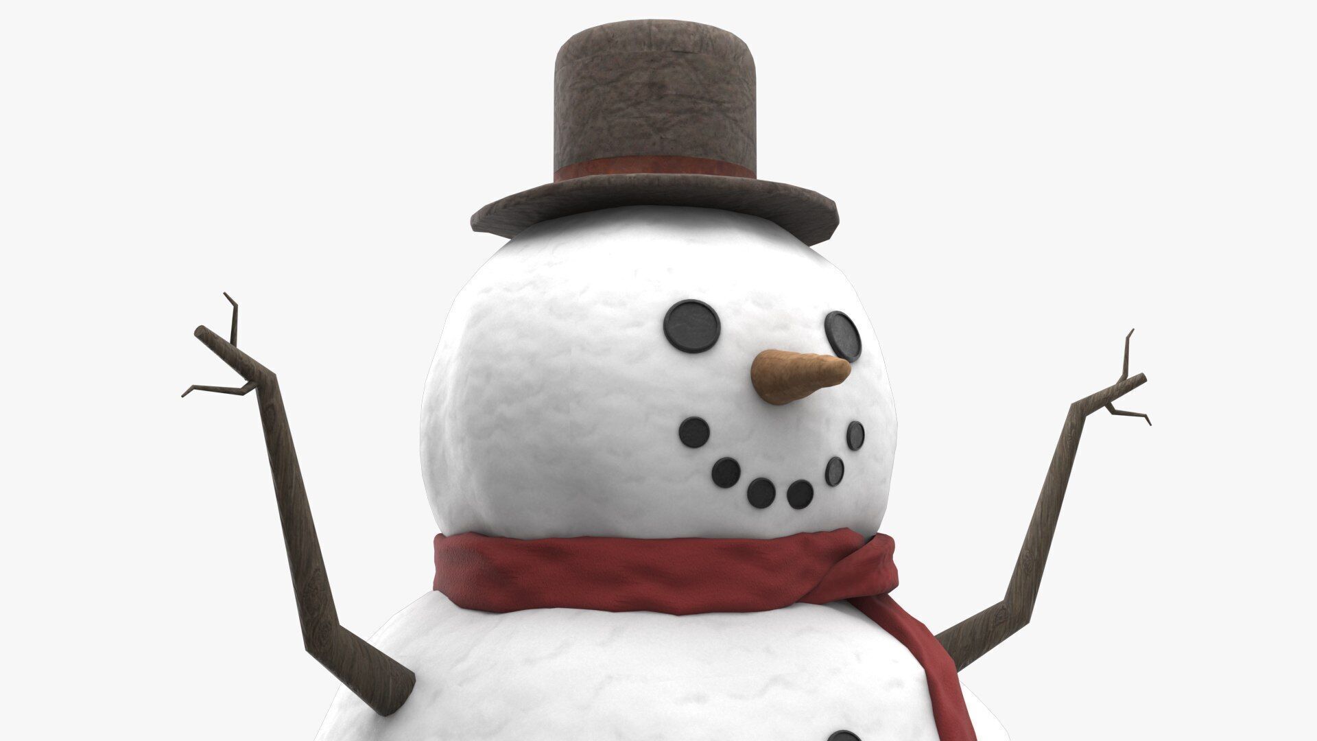 Snowman Low-poly 3D model_1