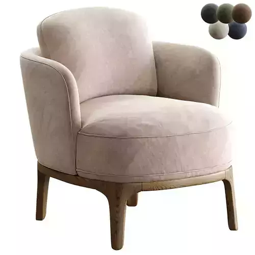 Sillon De Nogal Y Tela Texturizada Jabote