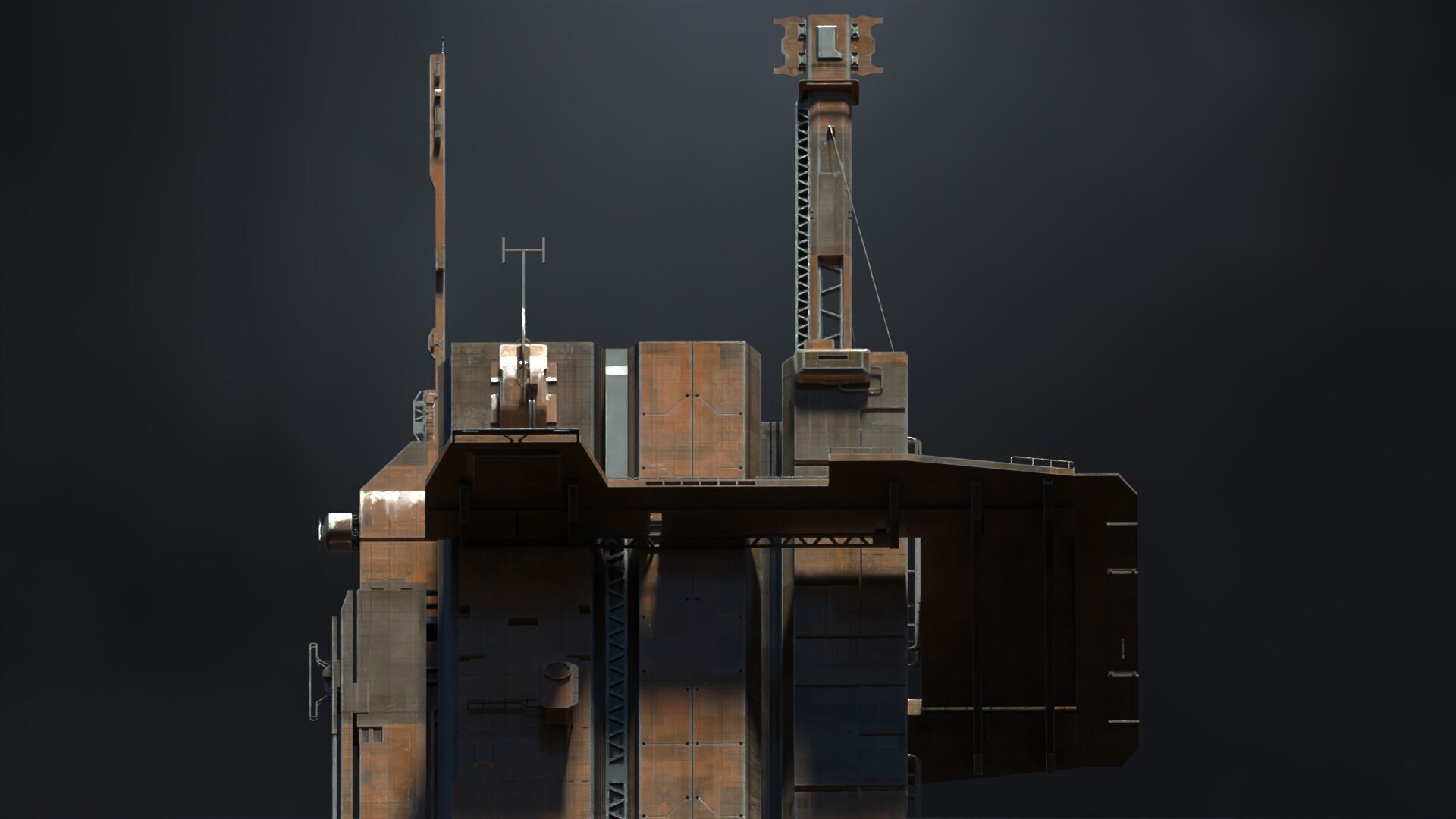 SUB-D Scifi Megascale Industrial Building 01 3D model_7