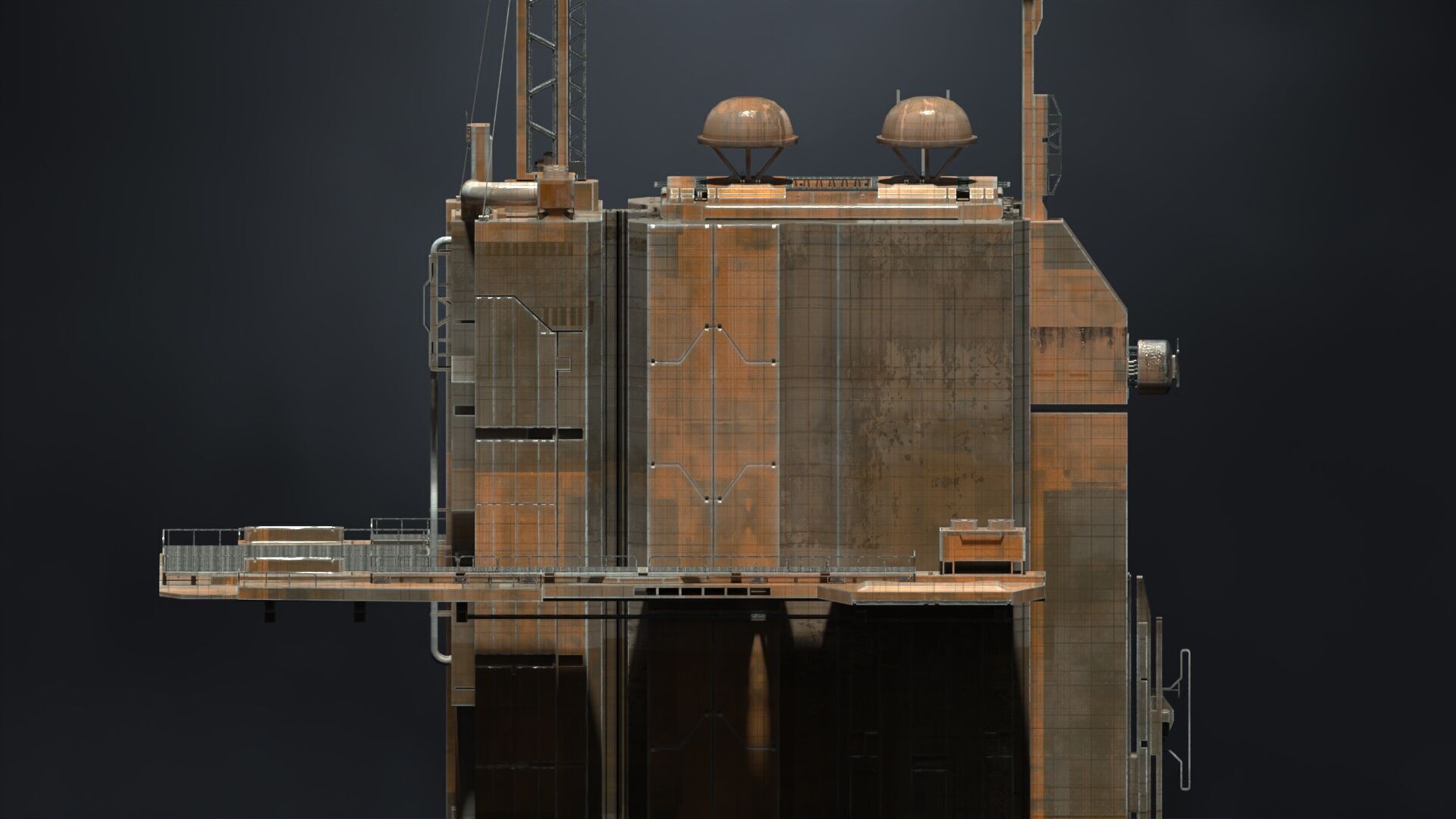 SUB-D Scifi Megascale Industrial Building 01 3D model_5