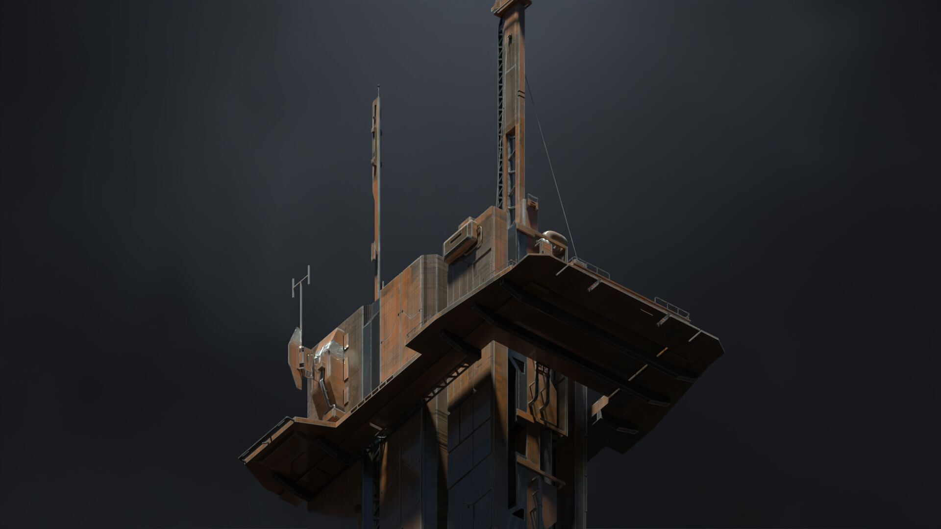 SUB-D Scifi Megascale Industrial Building 01 3D model_6