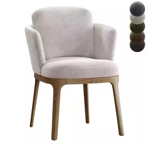 Sillon de mesa roble y tela texturizada Jabote