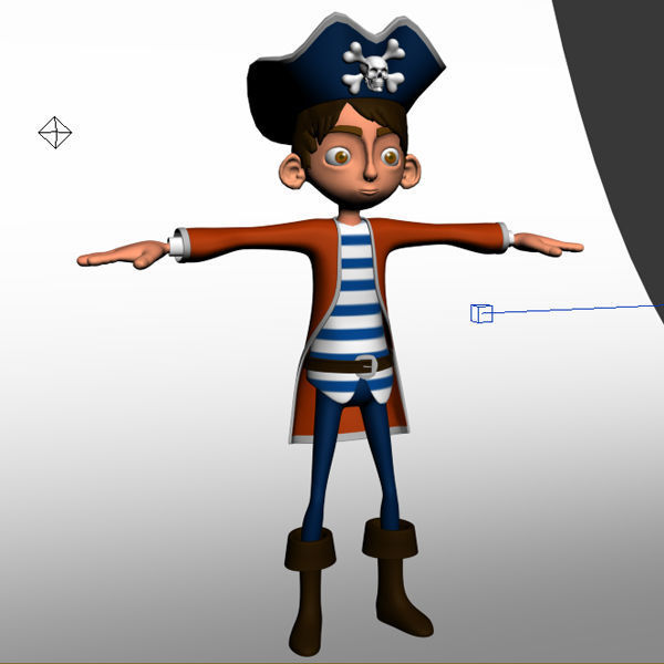 Pirate boy Cartoon Rigged  3D model_5