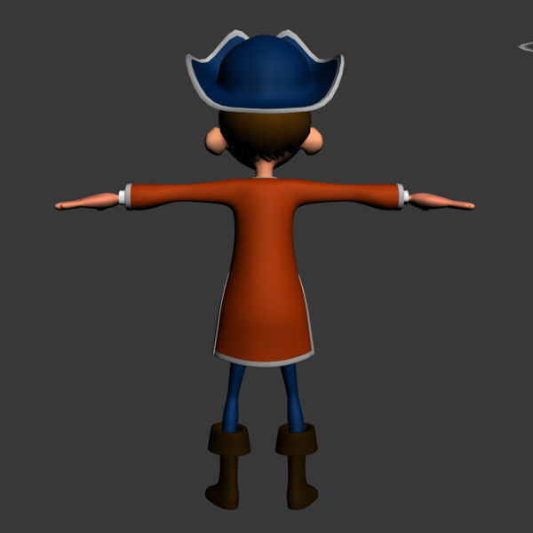 Pirate boy Cartoon Rigged  3D model_2