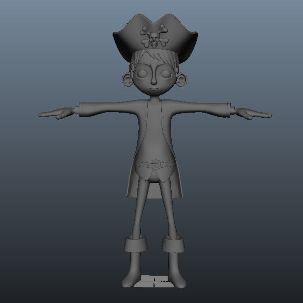 Pirate boy Cartoon Rigged  3D model_11