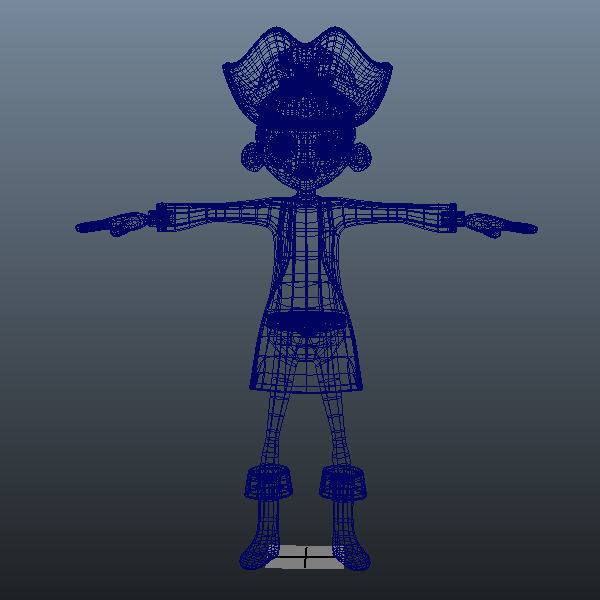 Pirate boy Cartoon Rigged  3D model_8