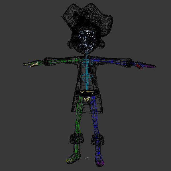 Pirate boy Cartoon Rigged  3D model_14