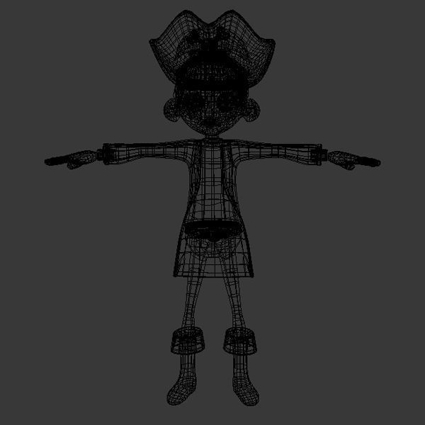 Pirate boy Cartoon Rigged  3D model_6