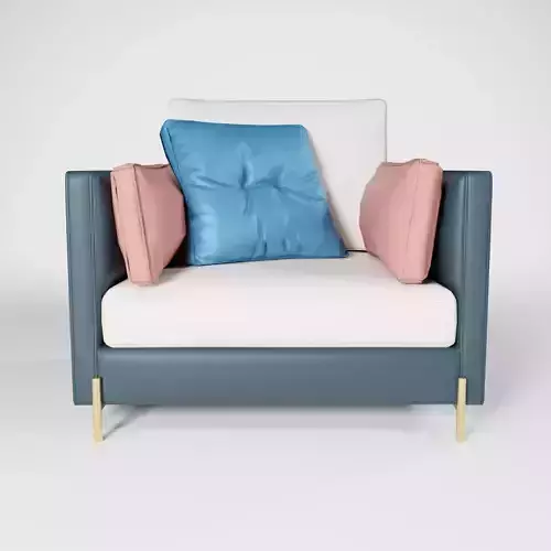 Modern Dual Tone Luxury 1-Seater Armchair  Low-poly 3D model