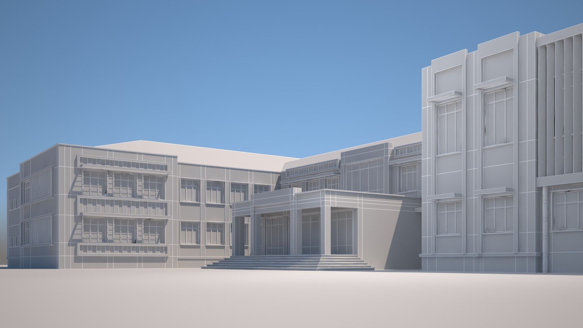 school Low-poly 3D model_13