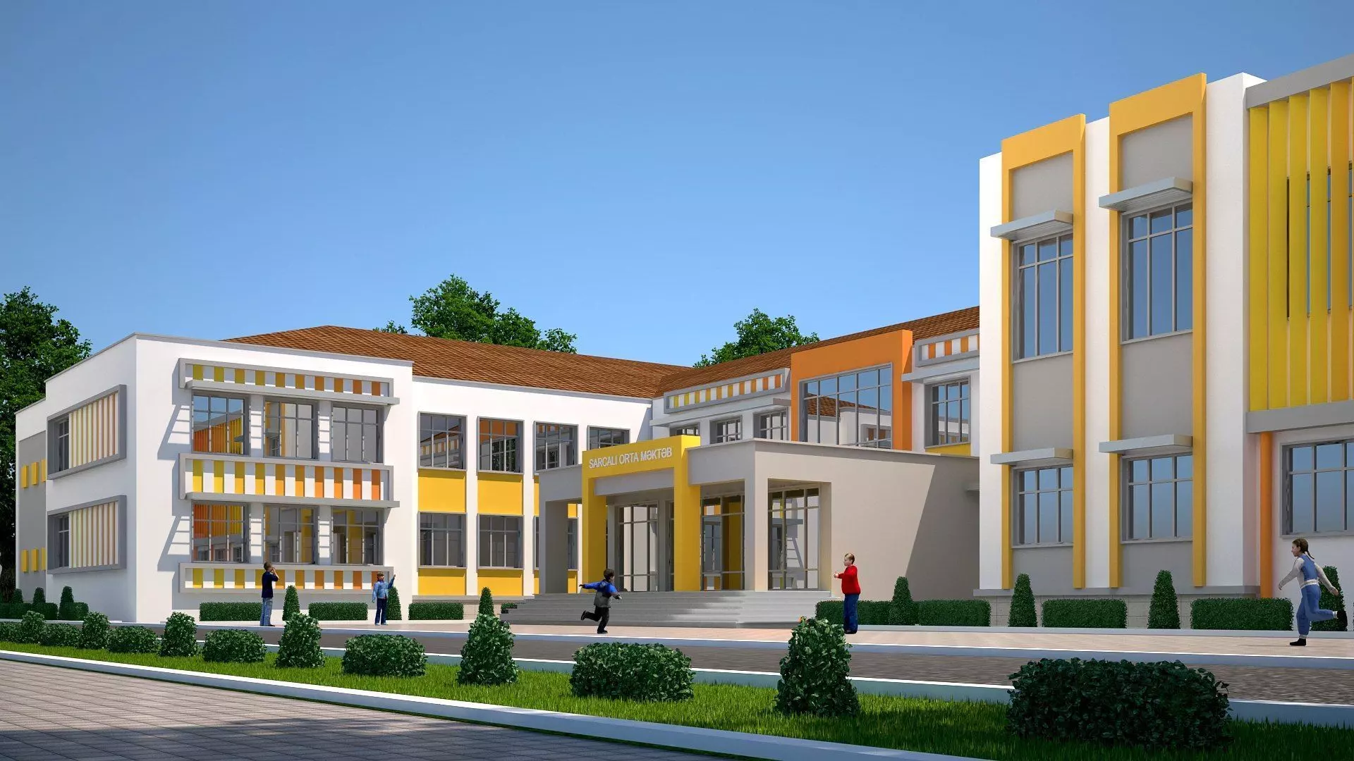 school Low-poly 3D model_0