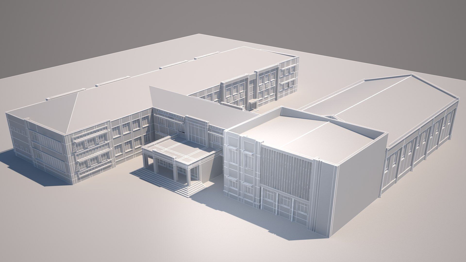 school Low-poly 3D model_12