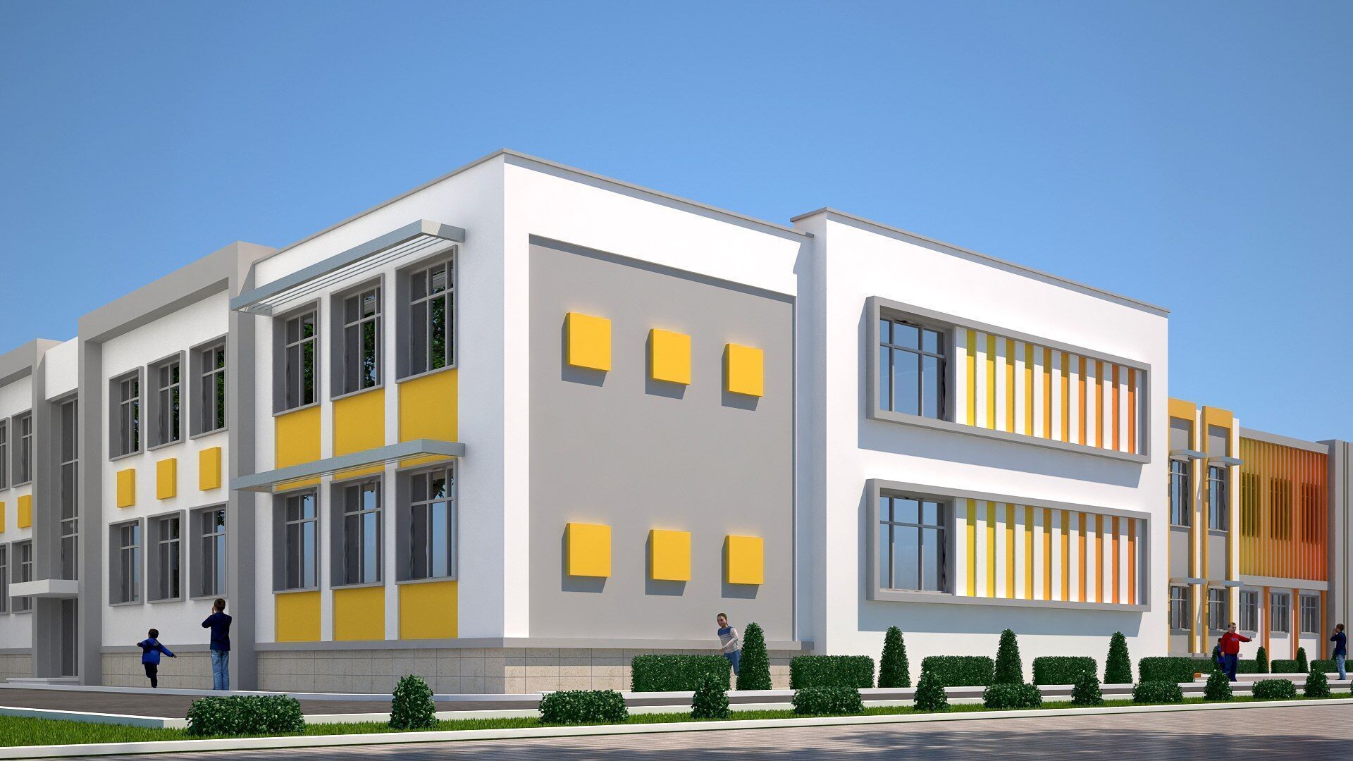 school Low-poly 3D model_4