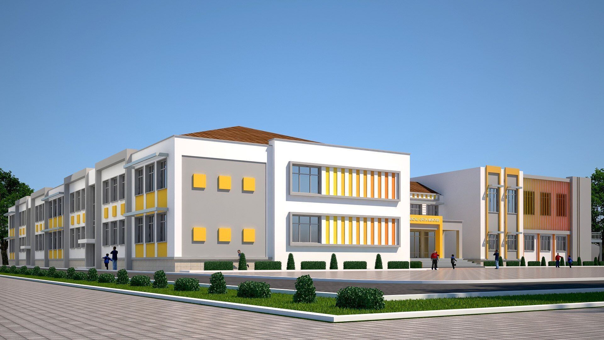 school Low-poly 3D model_5