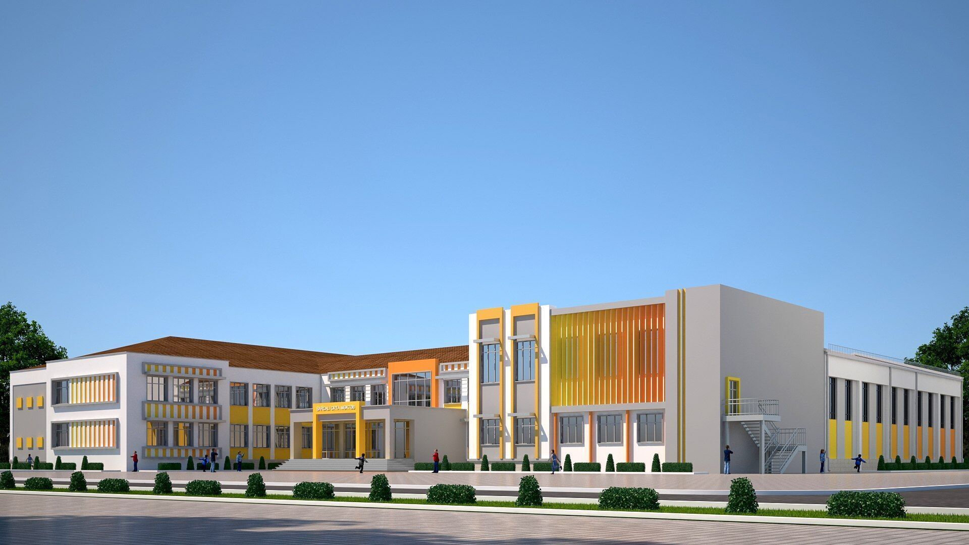 school Low-poly 3D model_6