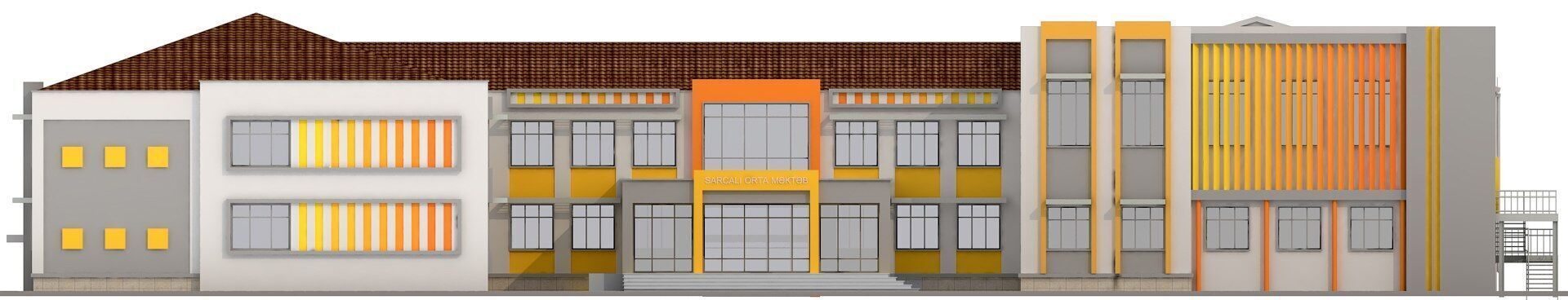 school Low-poly 3D model_8