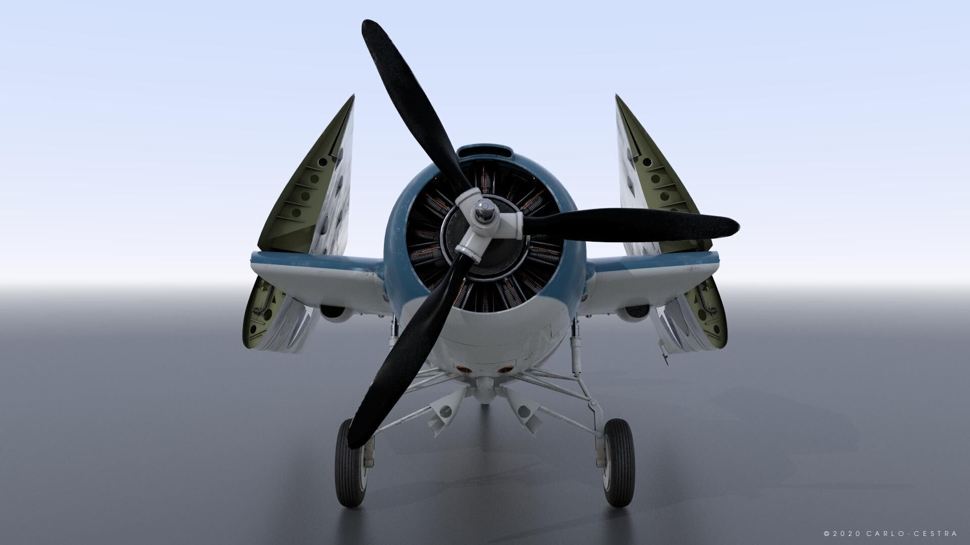 F4F-4 9-GF-7 - Not rigged Low-poly 3D model_24
