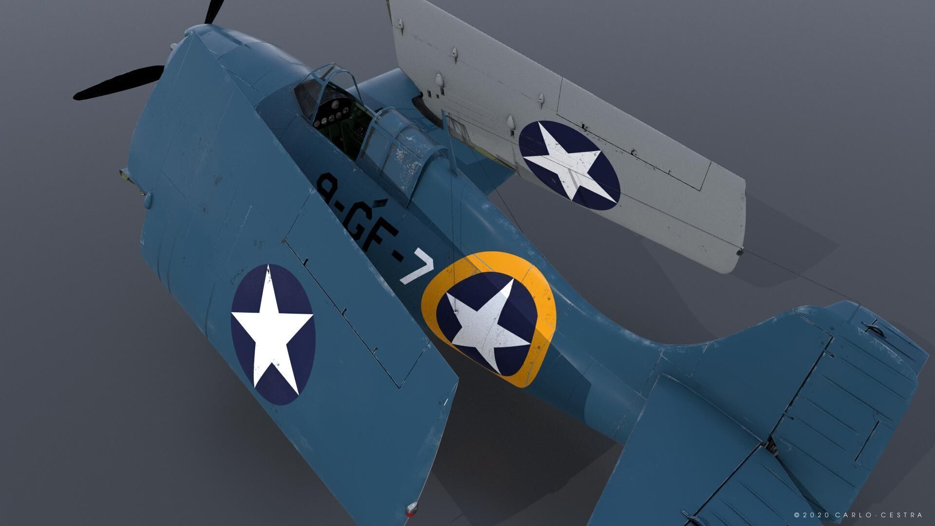 F4F-4 9-GF-7 - Not rigged Low-poly 3D model_25