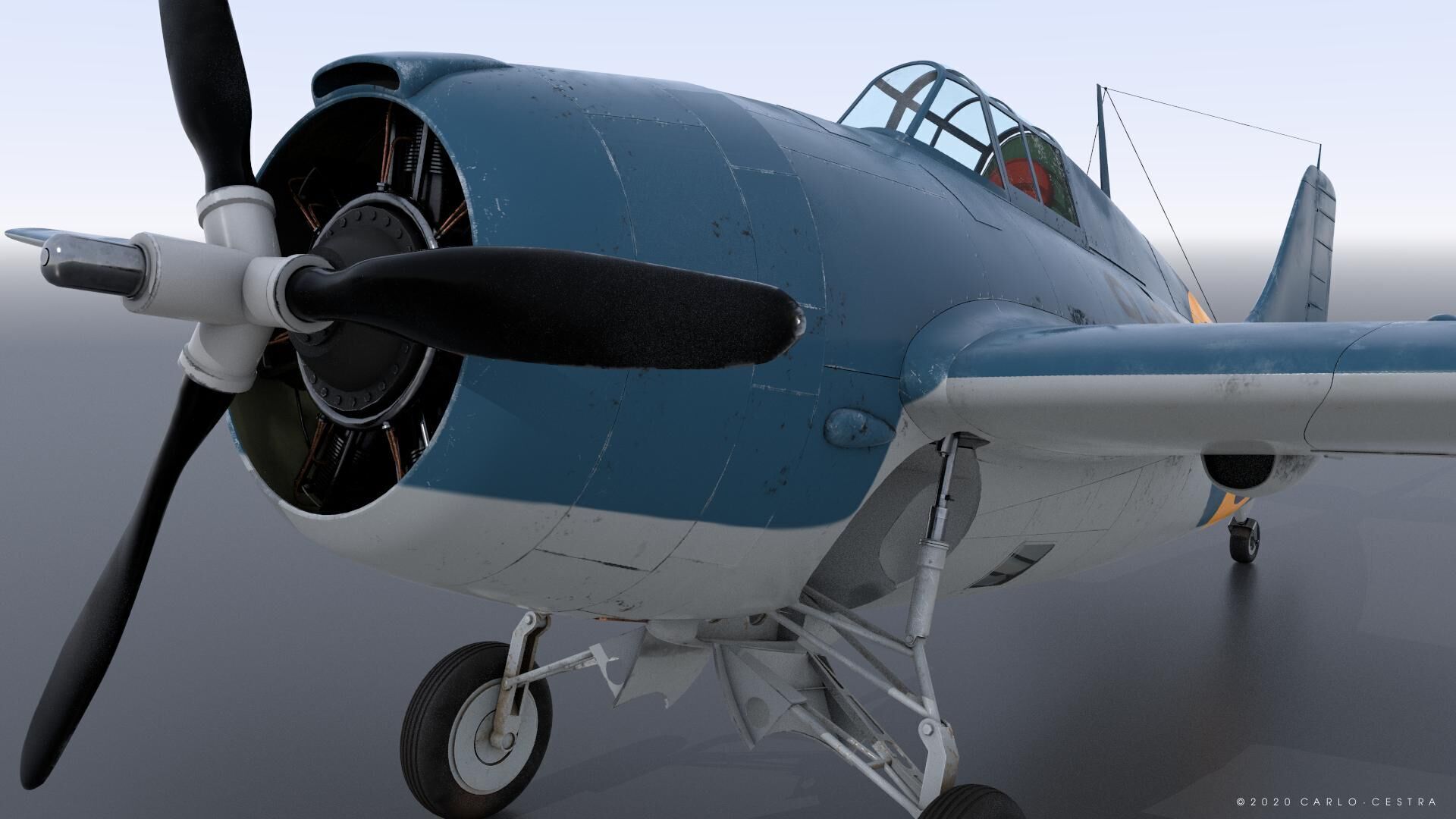 F4F-4 9-GF-7 - Not rigged Low-poly 3D model_4